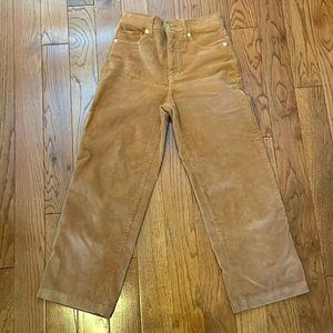 Size 00 Express Super High Waisted Corduroy Cropped Wide Leg Pants